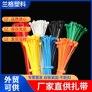 彩色自锁式 尼龙扎带多规格库房布线塑料束线捆绑带卡扣强力束线带