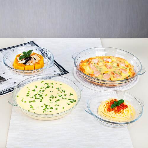 KE3C钢化玻璃盘蒸蛋水果盘菜盘子炒饭家用餐具微波炉烤盘碟耐热蒸
