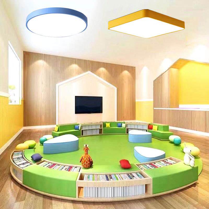 卡通几何吊灯幼儿园大厅教室过道正方形三角形圆形创意造型吸顶灯