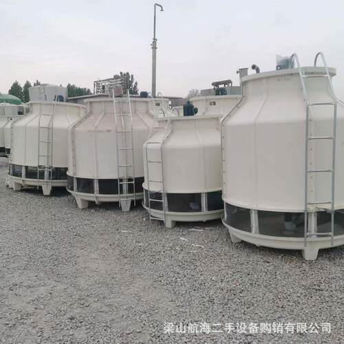 二手圆形逆流式pp冷却塔工业降温制冷散热设备 冷水80T 100吨回收