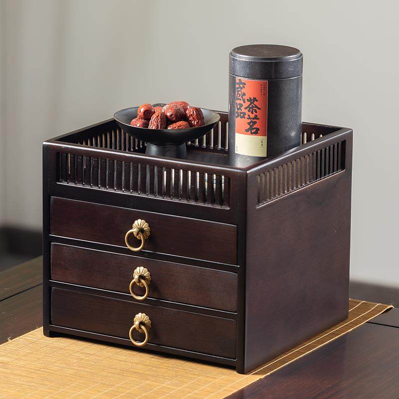 桌面博古架茶架展示架小型实木紫砂壶摆放茶叶茶具杯收纳柜置物架