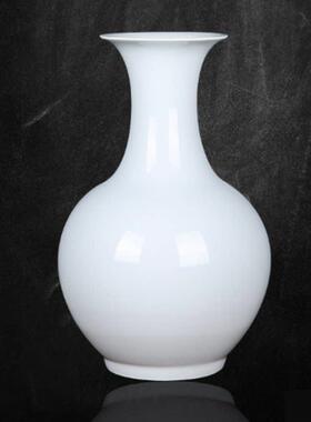 景德镇陶瓷全白色插花小花瓶赏瓶瓷器客厅居家摆件样板间中式装饰