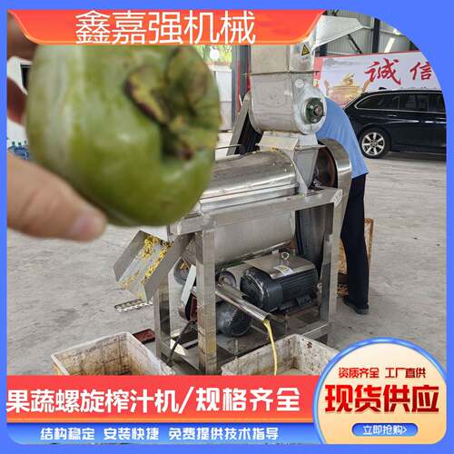 苹果梨破碎压榨机荔枝杨梅去核打浆机大型工业葡萄螺旋榨汁机