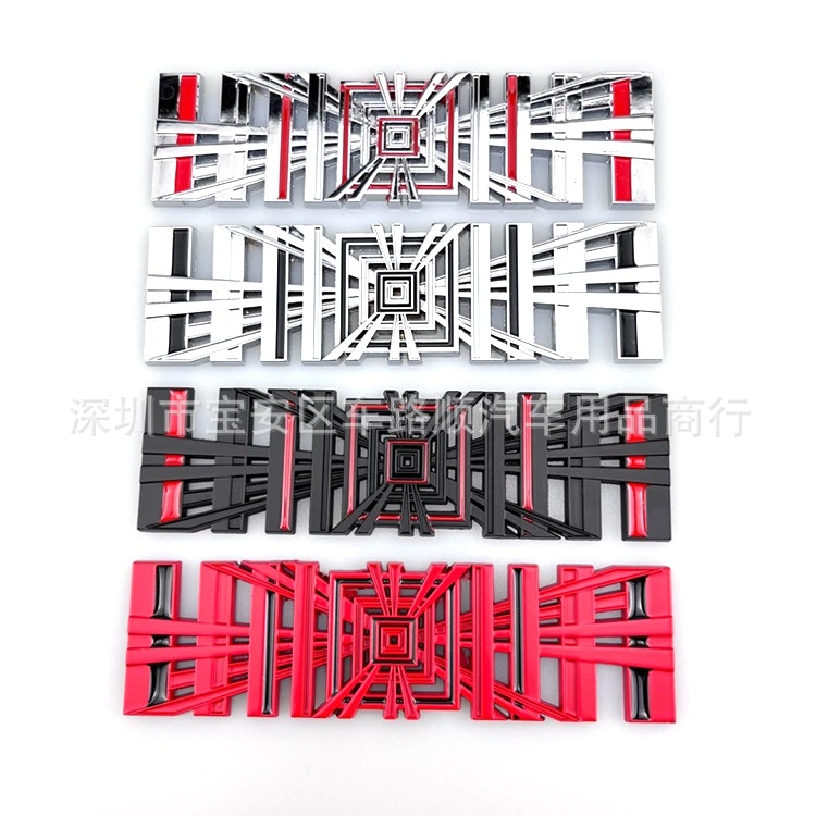 适用于特斯拉汽车尾标spacex车尾标Plaid格子车标tesla金属立体标