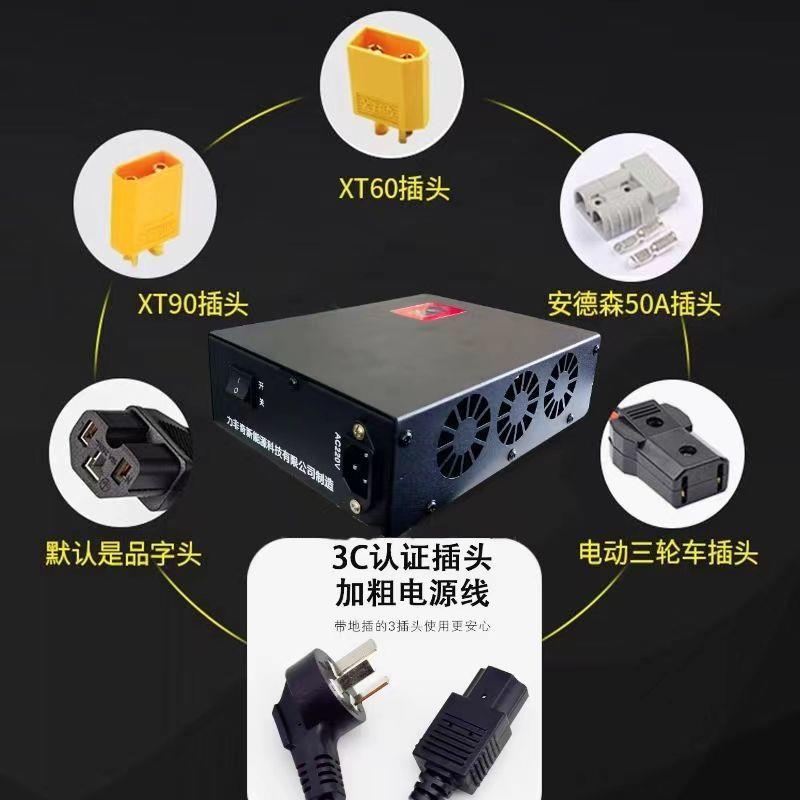 大功率220v充电器12v快充50A充电器磷酸铁锂三元专用快速智能充电