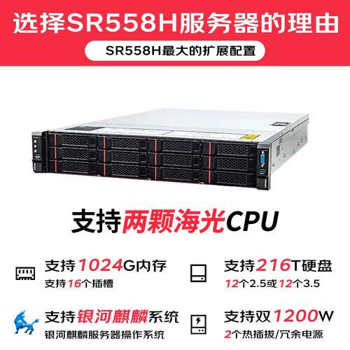 联.想(Lenovo)服务器主机【SR558H】2U【机架服务器】国产信创AI
