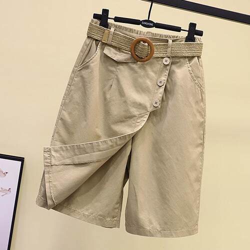 Elastic waist wide leg pants skirt straight tube high