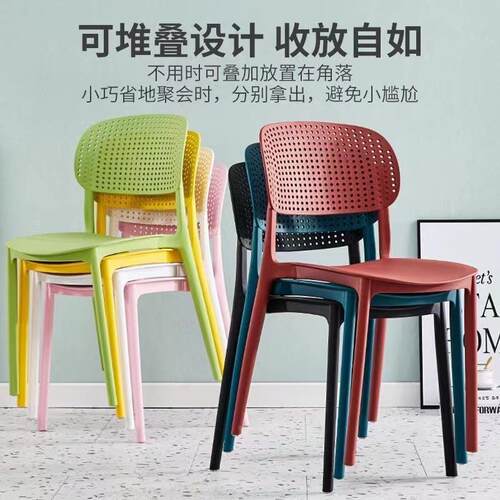 加厚休闲椅户外办公室书房洽谈靠背凳子咖啡厅餐厅夜市可叠放餐椅