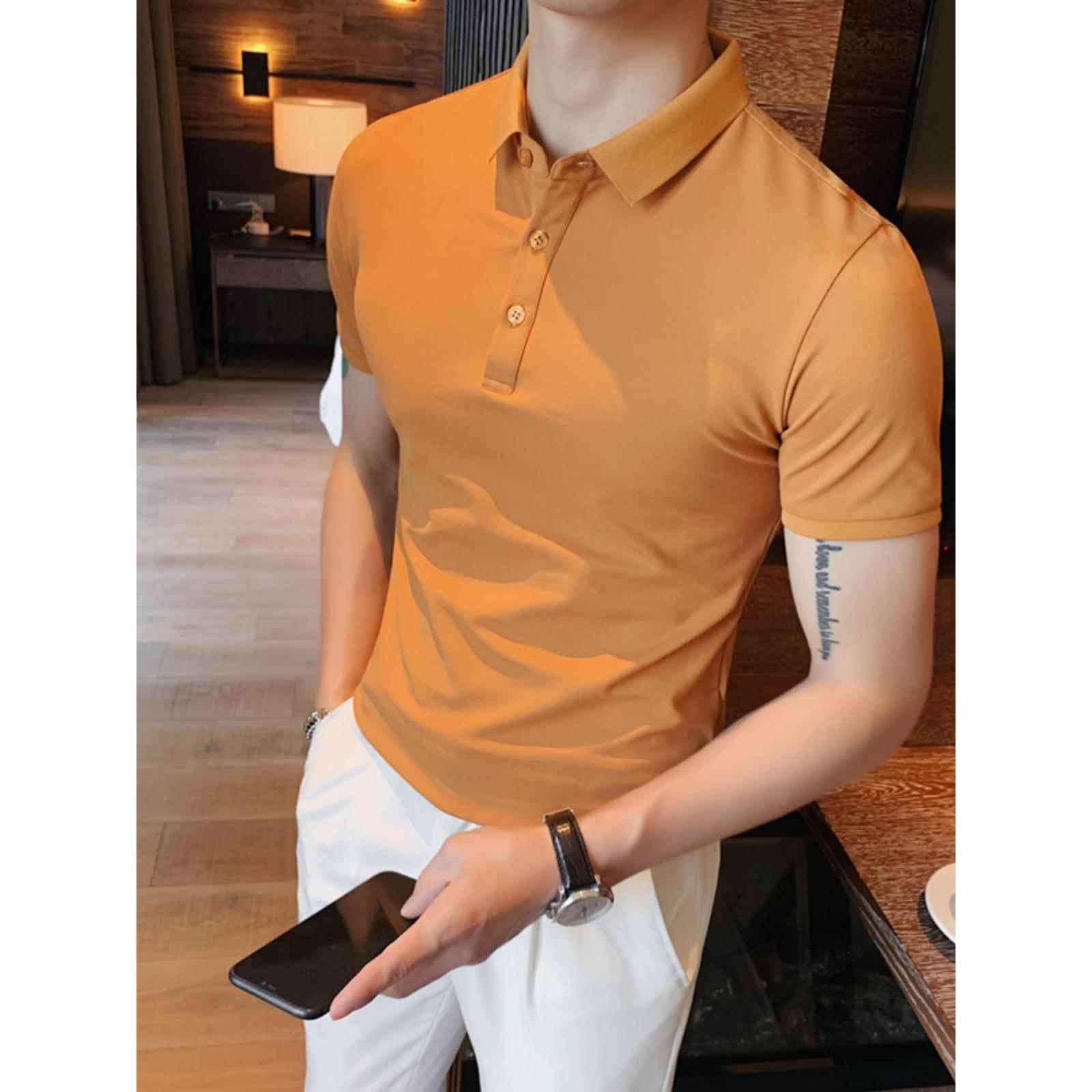 轻奢夏季新款男士短袖polo衫商务休闲棉质年轻修身翻领t恤男高端
