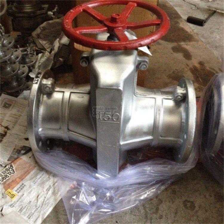 供应不锈钢d管夹阀 GJ41X 铝合金法兰管夹阀 铸钢管夹阀 铸铁管夹