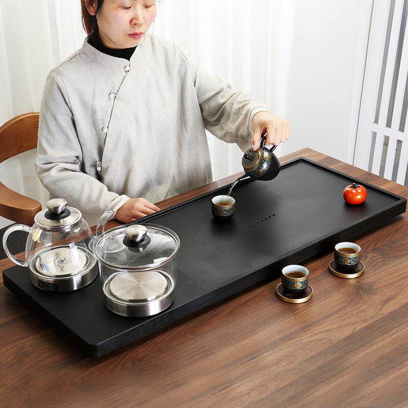乌金石茶盘功夫茶具套装全自动上水茶台烧水壶一体电磁炉家用茶海