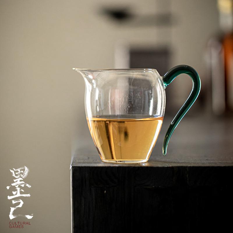 墨己 玻璃把手公杯 茶道配件分茶器 文人空间茶海 高硼硅公道杯图片