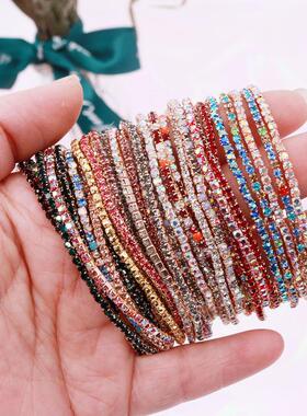 5Pcs/Lot Elastic Crystal Bracelets 2mm Charming Gold Color C