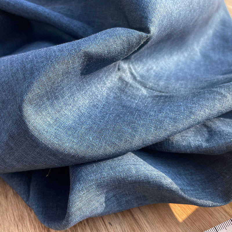 21*21亚麻布 现货藏青亚麻面料 轻薄透气服装布料