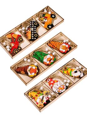 9 PCS Wooden Faceless Doll Gnome Pendant Hanging Ornament