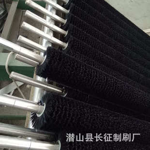定制带轴毛刷辊机械清洗滚刷光伏板清扫器毛刷玻璃清洗机毛刷辊
