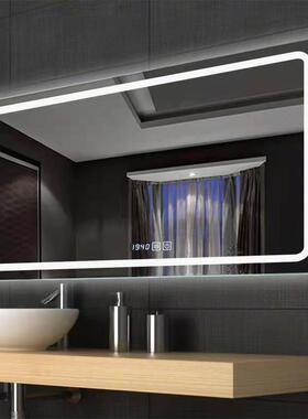 方形镜子挂墙室镜卫生感905间带灯led感能应除雾壁挂镜浴智挥手应