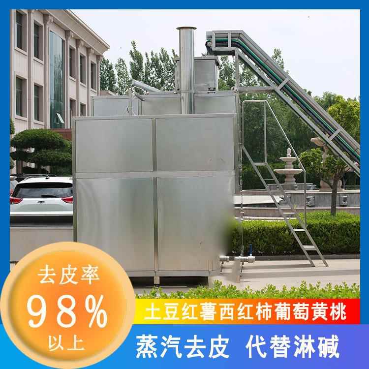 黄桃罐头黄桃纯物理高温爆皮去皮蒸汽去皮机黄桃去皮