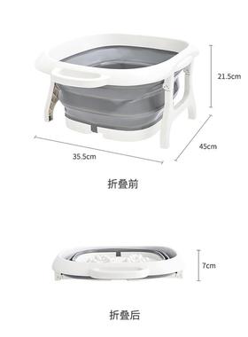 泡脚桶塑料洗脚摩盆伸缩旅行便携式家用足F76575SH浴折盆叠按洗脚