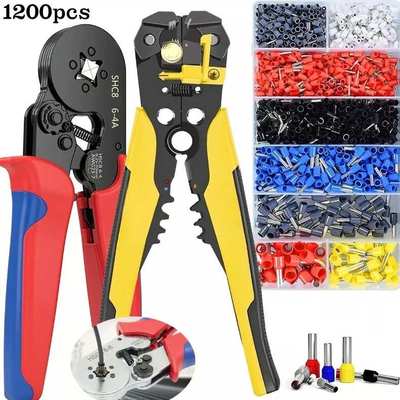 货源压线针4a冷套装 6四边线钳hsc8压-型钳剥端子ve1200pcs