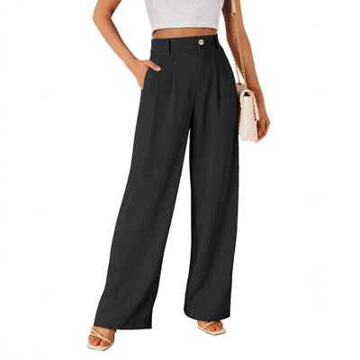 Women's Business Casual Solid Color Simple Elastic Waist