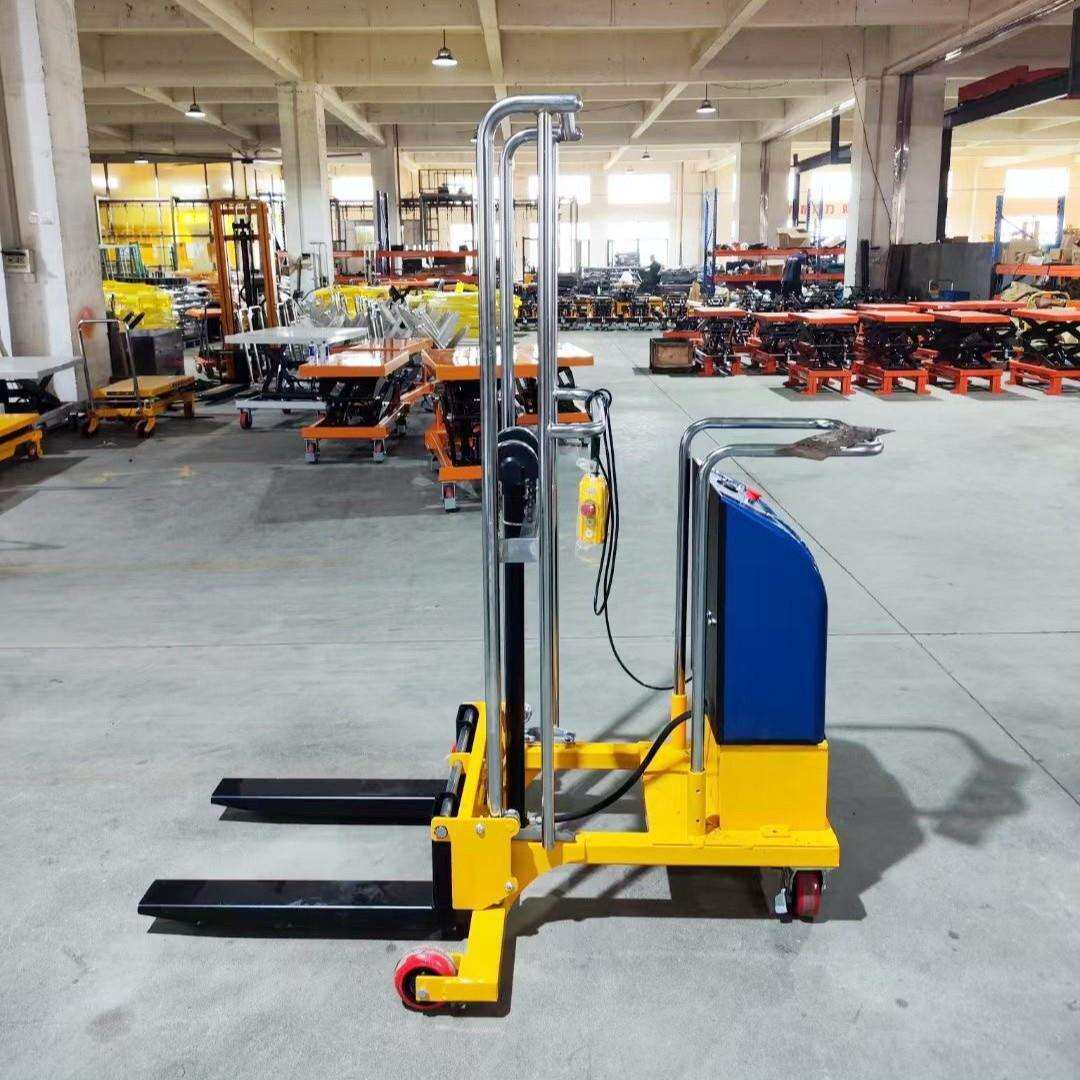 400kg半电动轻便型堆高车行李车移动式便携模具升降车小型平台车