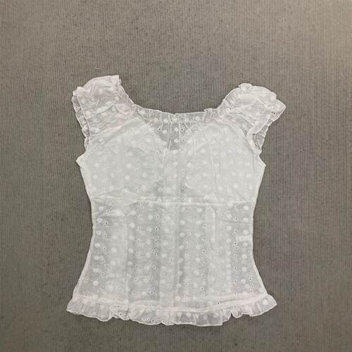 Women's Sweet Cute Ruffle Button Front Off Shoulder Blouse