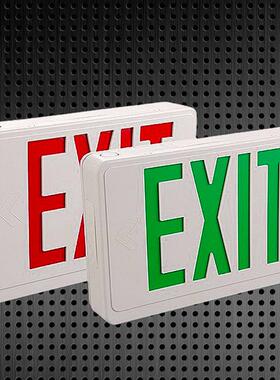 EXIT美规消防紧急应急指示1灯4向3小时LED出口疏散指示灯UL外贸灯