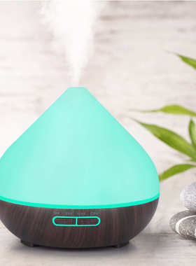 400ml 木纹香薰机裂纹火山加湿器 七彩扩香芳香器 AROMA DIFFUSER