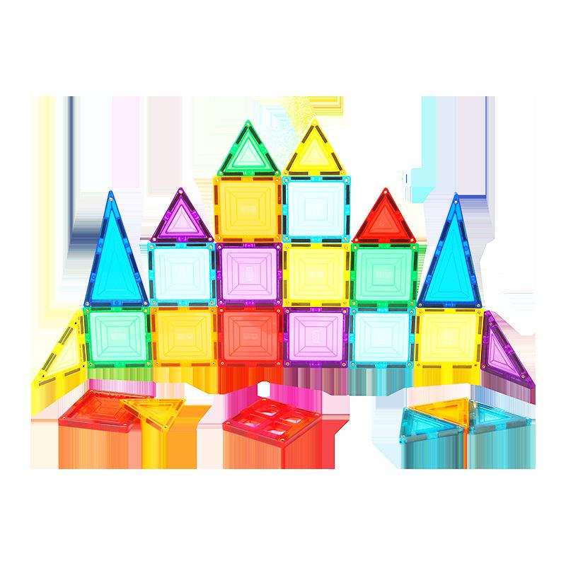 彩窗磁力片积木儿童益智吸铁石玩具管道男孩女孩智力拼图磁铁拼装
