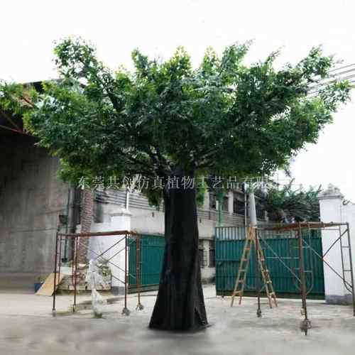 仿真榕树可按要求做胶过手感叶布娟叶绿树枝DXK可做阻榕燃榕叶假