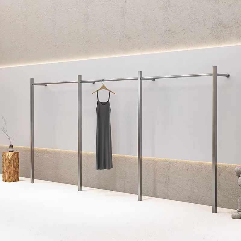 女装服装店展示架落地式陈列货架子上墙壁挂专用不锈钢婚纱挂衣架