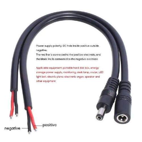 5Pc DC5521 Power Pigtail Cable Male/Female Connector