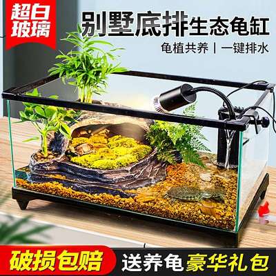 乌龟生态缸玻璃 免换水鱼龟混养缸养乌龟专用缸家用 乌龟屋饲养箱