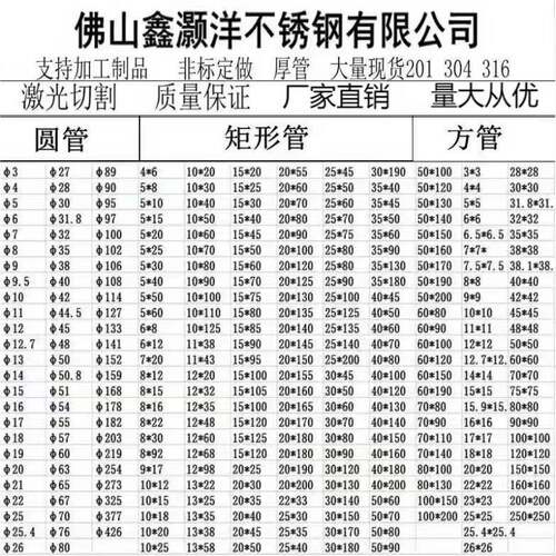 201 304 316 不锈钢管方管圆管矩形管大管特厚管加工焊接激光切割