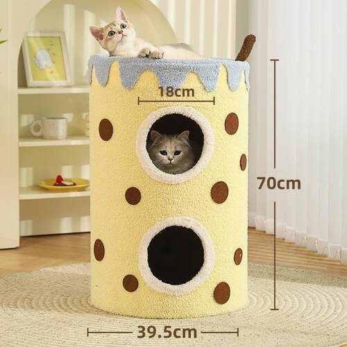 睡觉猫剑麻窝猫双层猫咪安全用幼封闭式通用猫猫床四季冬季屋保暖