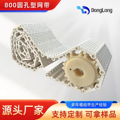 模块塑料网带穿孔塑料输送带开孔网格传送带蔬菜清洗800圆孔网带