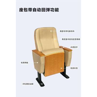 礼堂椅排椅源头厂家木板Public Seating学校阶梯教室会议室连排椅