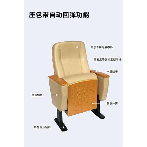 礼堂椅排椅源头厂家木板Public Seating学校阶梯教室会议室连排椅