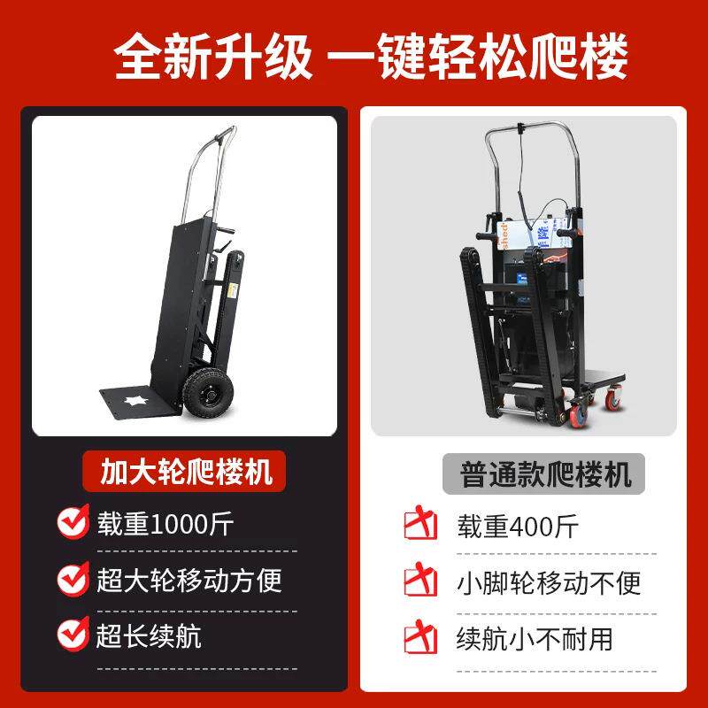 履带式电动爬楼机货物搬运家电水泥好帮手楼梯搬运车设备神器工具