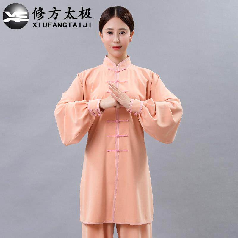 高档中长国风春秋弹新款力棉陈家沟极服女太中款武术表演服太极练