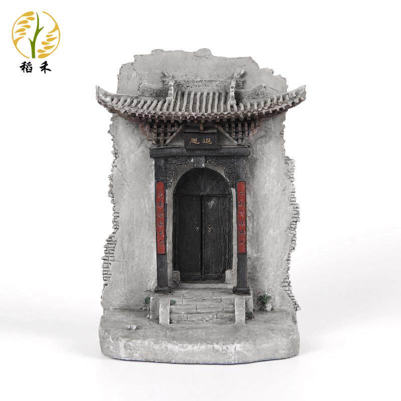 创意山西特色门楼建筑模型中式古典桌面装饰品摆件微观造景报厦门