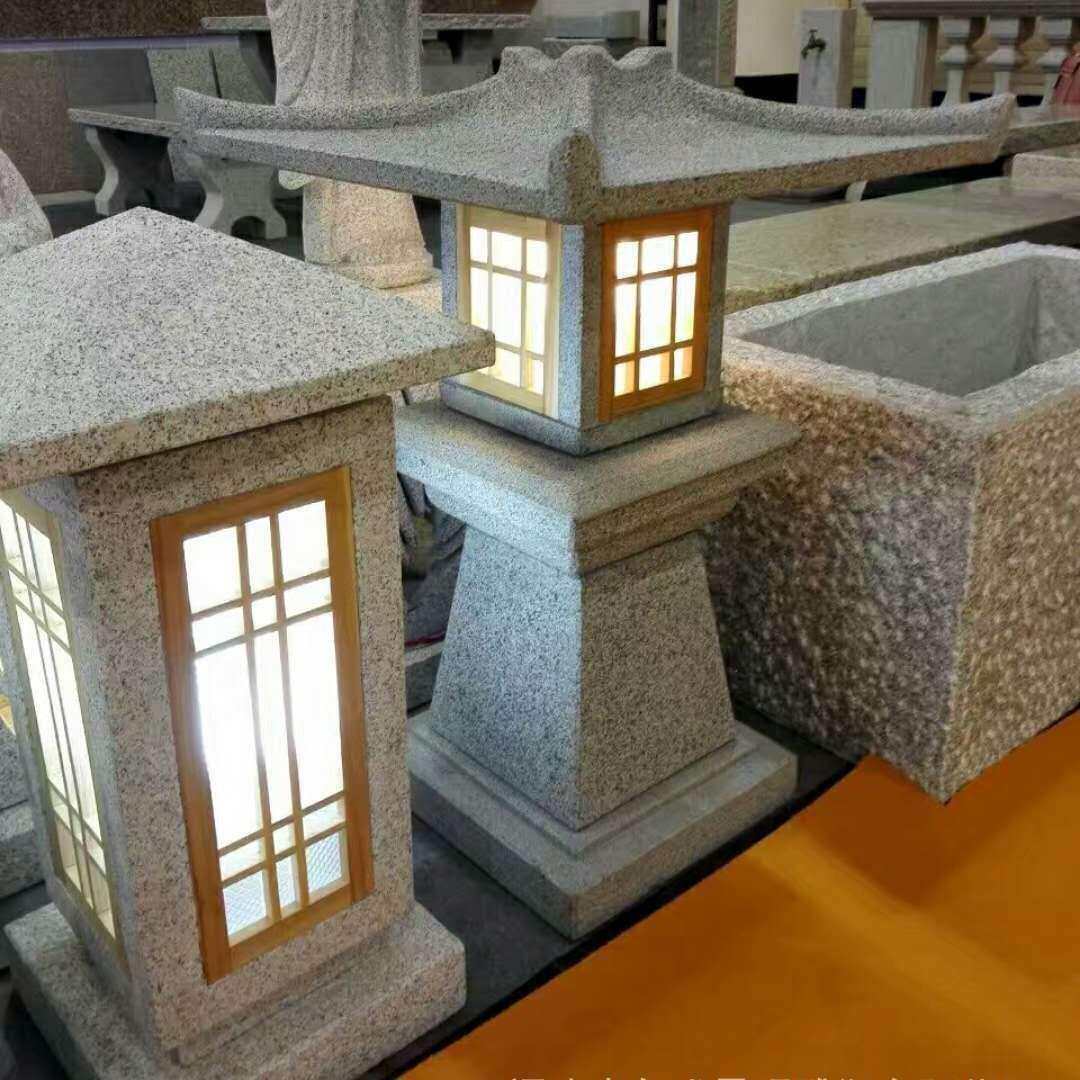 石材灯厂家现货供应 院子景观装饰石灯笼 中式园林庭院花岗岩地灯
