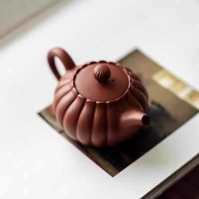 宜兴紫砂南瓜用手壶工泡茶壶家功夫具080套茶组朱泥茶壶纯手工壶