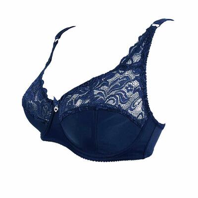 Large Cup Sexy Lace Bra Ultra Thin Cup Perspective Solid Col