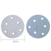 干砂纸5.6英寸孔白砂绒砂纸125毫米空气研磨抛光砂纸片不干胶圆