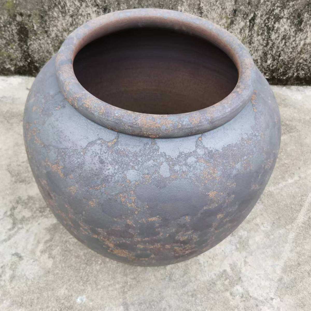 复古粗陶土做旧陶瓷花瓶落地大号花盆景观摆件禅意干支陶罐工艺品,家居饰品,花瓶,淘宝优惠券,粉丝福利购,淘宝优惠卷