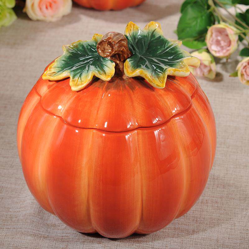 高档陶瓷瓜储物罐糖果南新罐收带盖家用创意家居罐纳子摆件房入宅