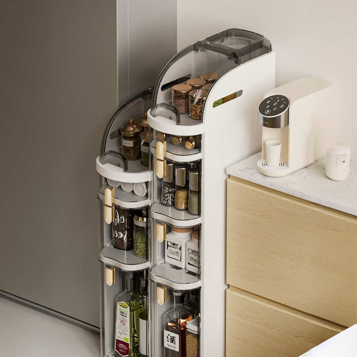 抽屉式夹缝柜家用厨房储物置物架塑料收纳柜卫生间湿纸巾卷纸柜子