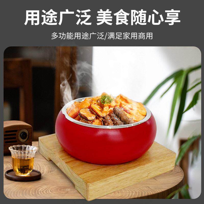商场韩式料理大理石石碗拌饭碗耐温石锅拌饭专用家用商用带底座